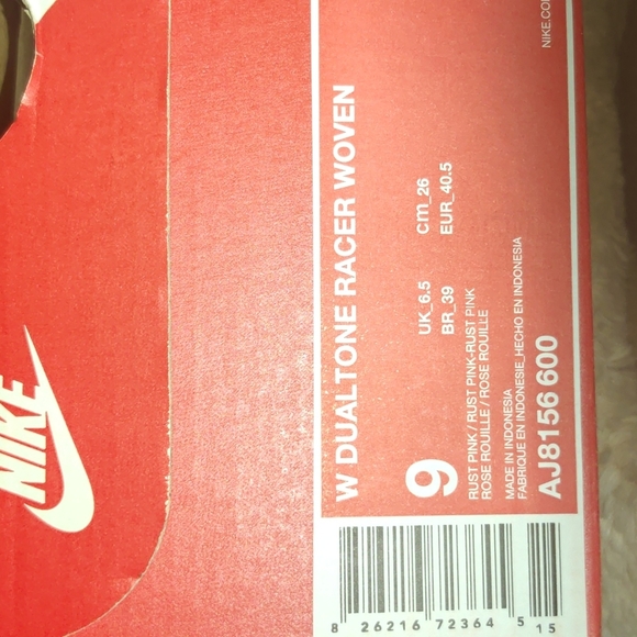 Nike Dualtone Racer Woven Running Shoes size 9 color fitness gym-rust pink - Picture 6 of 6